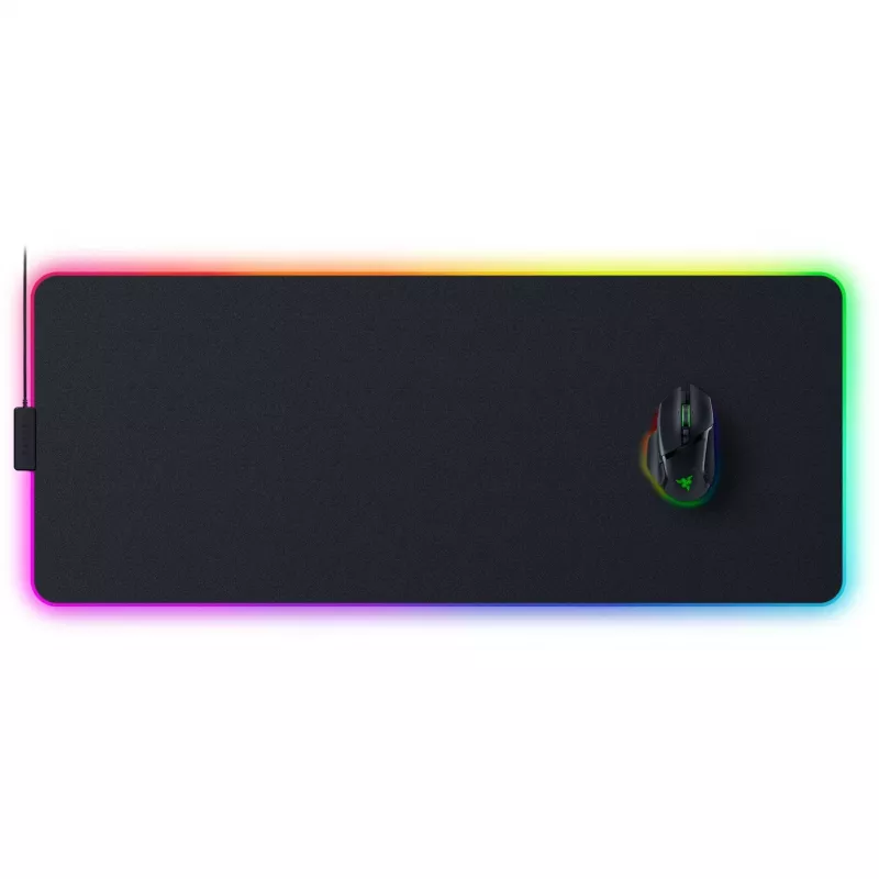 Tapete de rato Gaming Razer Strider Chroma – superfície de poliéster, 370×900 mm, preto, retroiluminação multicolorida