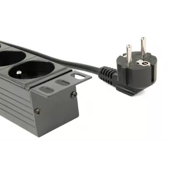 EnerGenie EG-PDU-014-F unidade de distribuição de energia para rack (8 tomadas FR, 1U, 16A, ficha Schuko, 3m, preto)