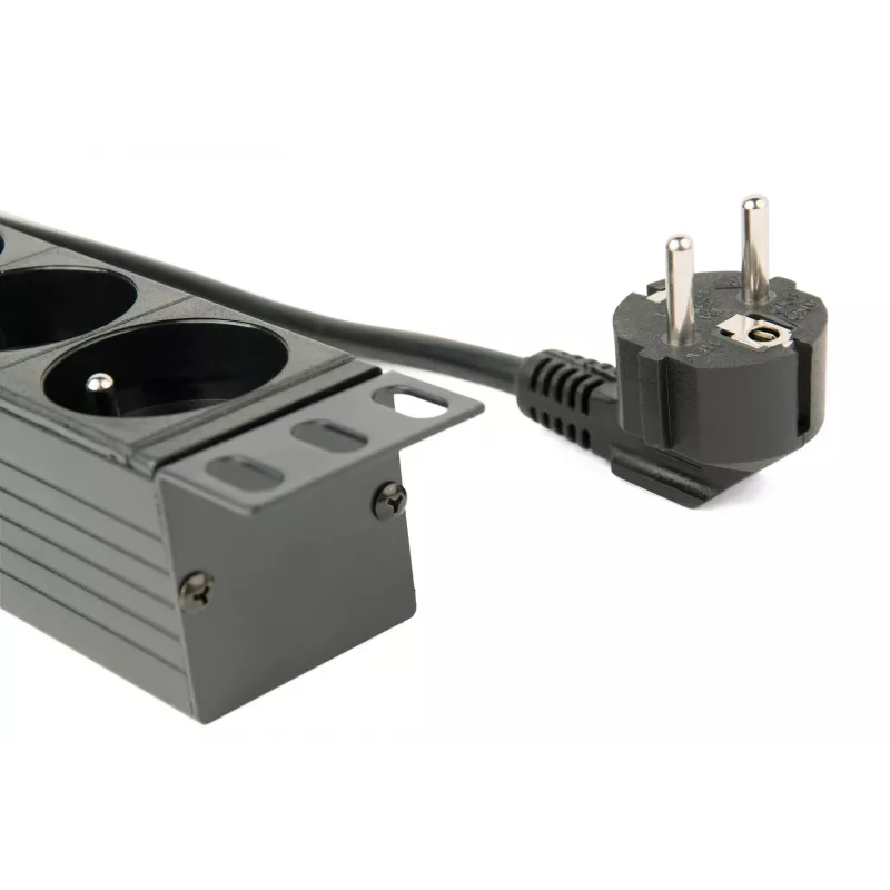 EnerGenie EG-PDU-014-F unidade de distribuição de energia para rack (8 tomadas FR, 1U, 16A, ficha Schuko, 3m, preto)