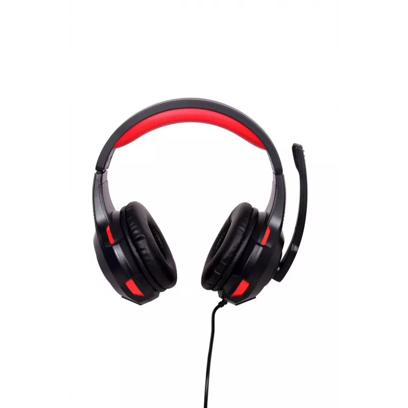 Headset gaming com fios GEMBIRD GHS-U-5.1-01 — over-ear, suporte 5.1, 20–20.000 Hz, cabo de 2 m, vermelho/preto
