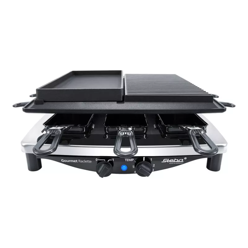 Steba RC 4 Plus Deluxe Chrome grelhador raclette, aço inoxidável/preto