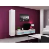 Suporte de TV cama meble VIGO NEW 30/180/40, tampo branco brilhante, aglomerado, 1800×400×300 mm