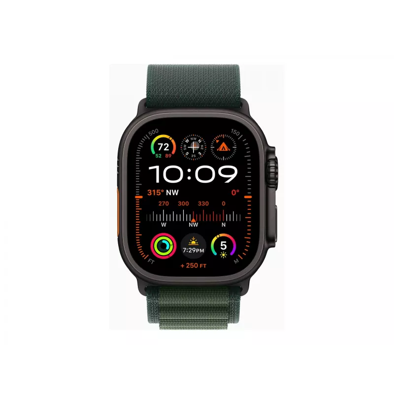 APPLE Watch Ultra 2 GPS + Cellular 49mm Caixa de titânio preto com bracelete Alpine verde-escuro - Large