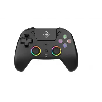 Comando de jogos sem fios DELTACO GAM-189 RGB Hall Effect preto — sem fios, iluminação RGB, sensores de efeito Hall