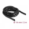 Manga espiral DeLOCK flexível 2 m x 14 mm preto polietileno
