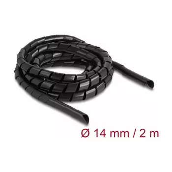Manga espiral DeLOCK flexível 2 m x 14 mm preto polietileno