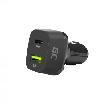 Carregador para automóvel Green Cell CAD33, 42 W, USB-C PD + USB-A QC3.0, entrada 12/24 V, saída 5–12 V