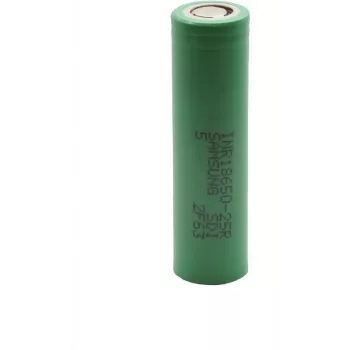 Bateria recarregável de iões de lítio 18650 Samsung INR18650-25R 2500 mAh alta corrente flat top