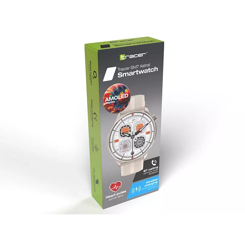 Smartwatch TRACER SM7 Astral Starlight — Bluetooth, medidor de frequência cardíaca