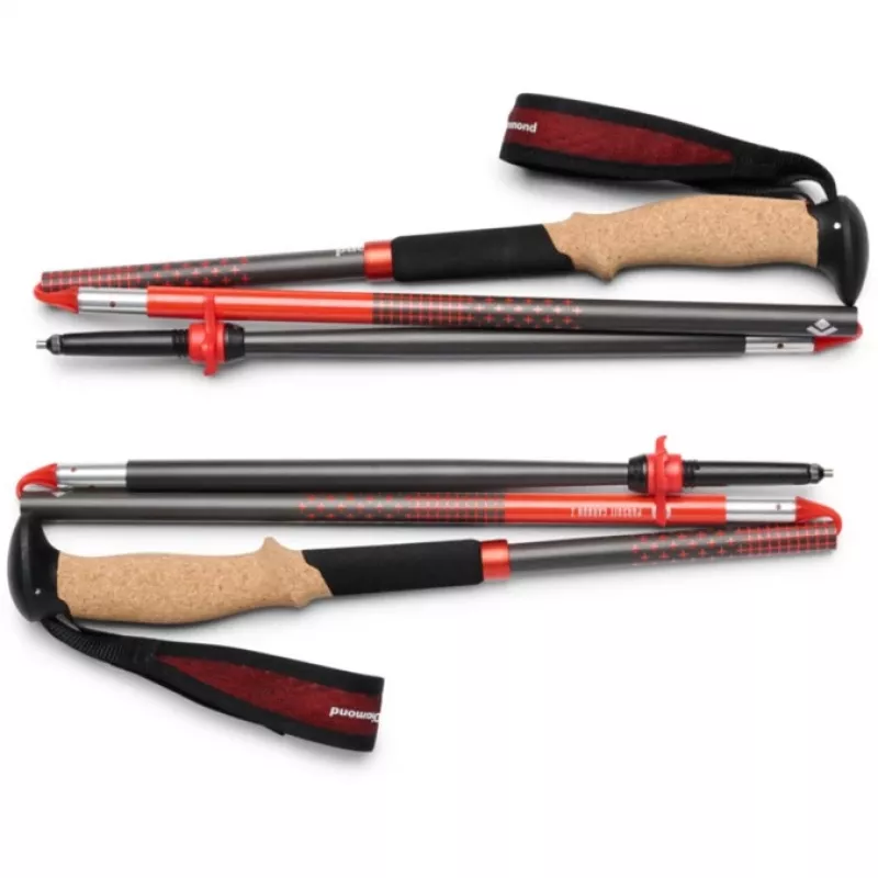 Bastões de trekking Pursuit Carbon Z, equipamento de fitness antracite/laranja, 1 par, 130 cm