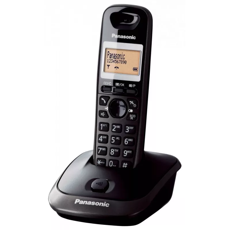 Telefone DECT Panasonic KX-TG2511 preto com identificação de chamadas
