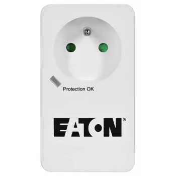 Caixa de proteção contra sobretensões Eaton Protection Box 1 FR — 1 tomada Type-E, 220–250 V, 16 A, 4000 W, preta, compacta
