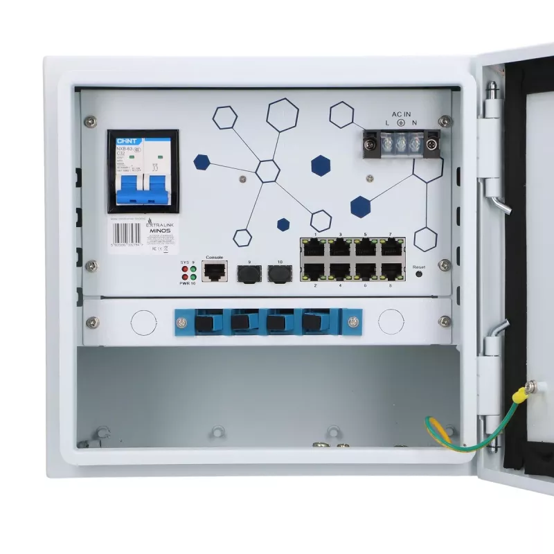 Switch gerido Extralink Minos 8x RJ45 1000Mbps PoE 200W L2