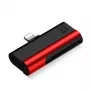 USAMS US-SJ430 Leitor de cartões SD/microSD com conector Lightning, Vermelho