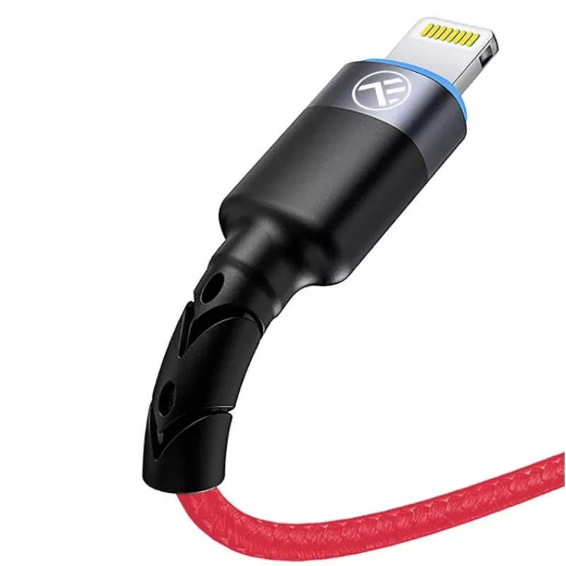 Cabo de dados USB para Lightning Tellur, 3A, 1,2 m, indicador LED, vermelho