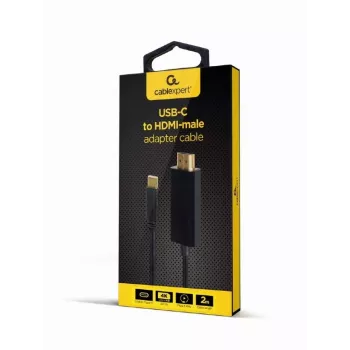 Gembird A-CM-HDMIM-02 cabo USB-C para HDMI, 2 m, 4K 60 Hz, preto