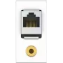 Kindermann 7464000587. Tipo de tomada: RJ-45 + 3.5mm, categoria de cabo de rede: 6a, quantidade de módulos (máx.): 1 módulo(s). Cor do produto: branco, material: plástico