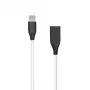 Cabo de silicone USB- Lightning, 1m (branco)