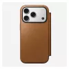 Capa tipo carteira Nomad Modern Leather Folio para iPhone 17 Pro, pele + alumínio, 6,3 polegadas (16 cm), tan, 3 compartimentos para cartões