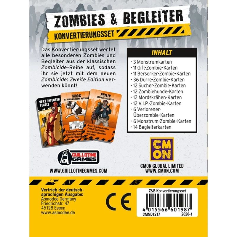 Zombicide 2.ª Edição - Zombies & Companheiros, conjunto de conversão para jogo de tabuleiro