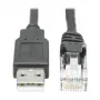 Cabo de consola rollover USB-A para RJ45 EATON TRIPPLITE M/M - Compatível com Cisco 250 Kbit/s 1,83 m Preto (U009-006-RJ45-X)