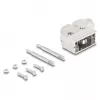 Caixa D-Sub DELOCK 9 pinos angular 90° com alívio de tração, plástico prateado, 33×47×16 mm
