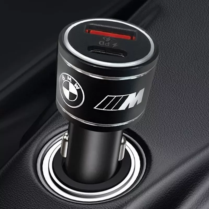 Carregador de automóvel 20W PD-QC 3.0 carregamento rápido preto