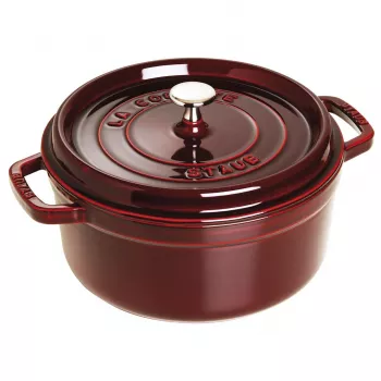 Panela redonda de ferro fundido Staub 3,8 L vermelho granada – capacidade de 3,8 L, interior esmaltado