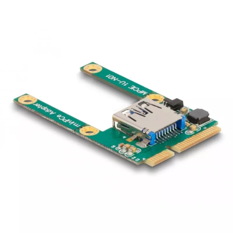 DeLOCK Mini PCIe I/O 1 x conector fêmea USB 2.0 Type-A Full-Size Half-Size