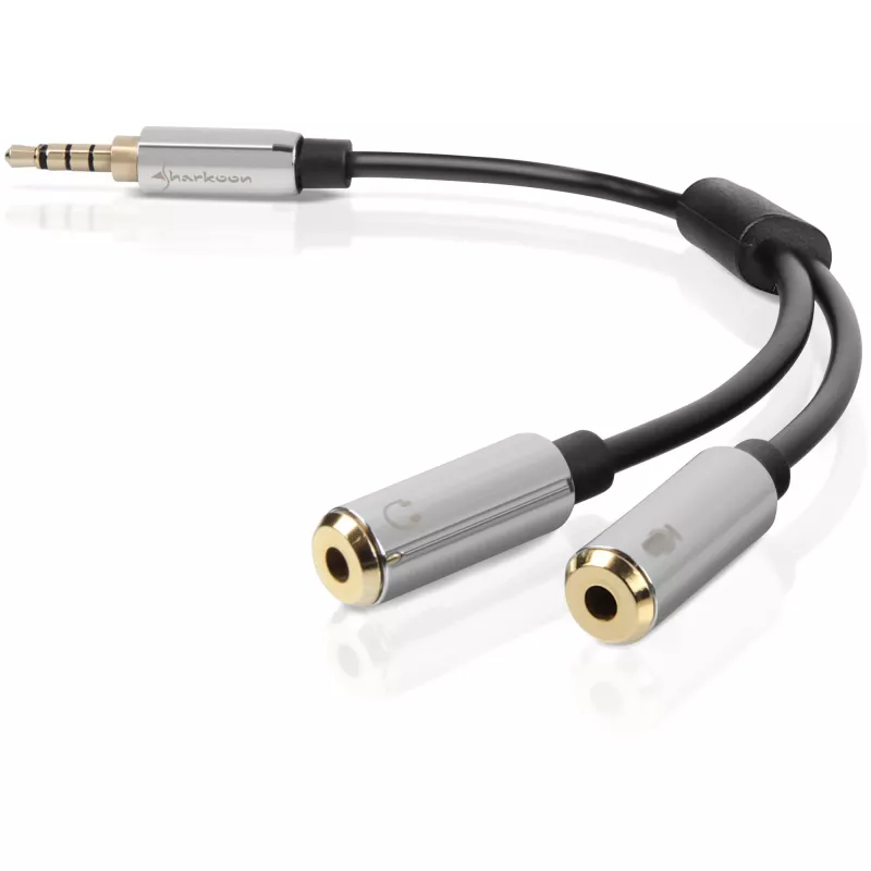 Sharkoon PMP35 - Adaptador de áudio - Mini ficha de 4 polos (macho)