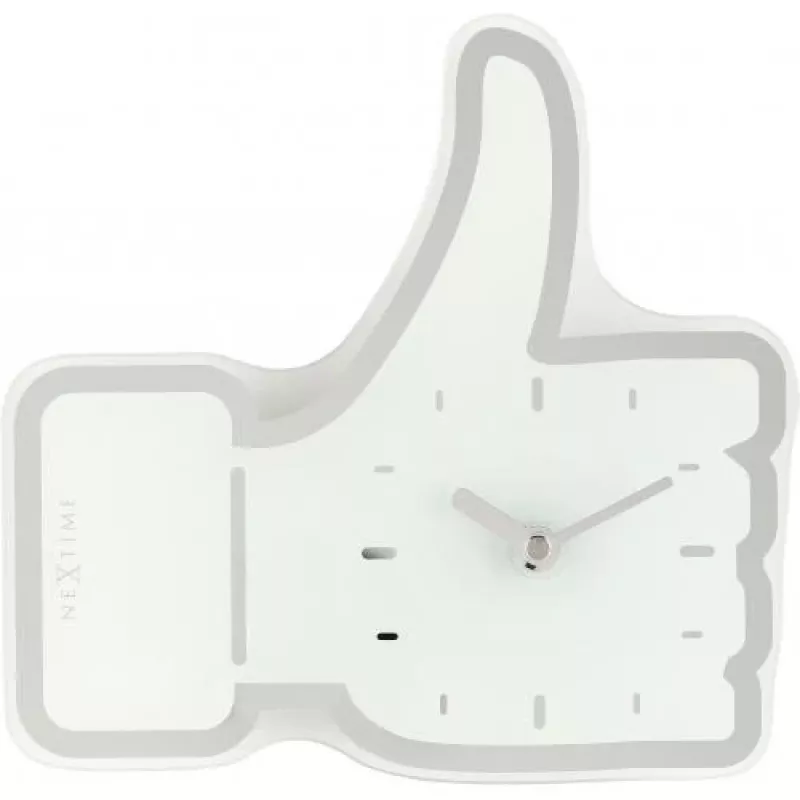 Relógio de parede NeXtime 5185wi Mini Thumbs Up, 20,5x21 cm, branco/prateado
