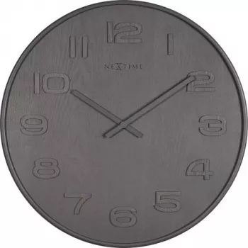 NeXtime Relógio 3095gs Wood Wood Big, Ø52,8 cm, parede, cinzento