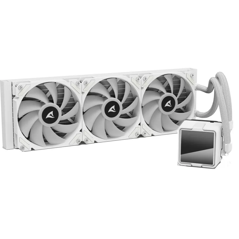 Refrigeração líquida CPU All-in-One Sharkoon S60 ARGB branco radiador de 360 mm