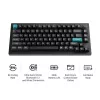 Teclado mecânico 75% Keychron Q1 Ultra 8K – USB + RF sem fios + Bluetooth, RGB, preto