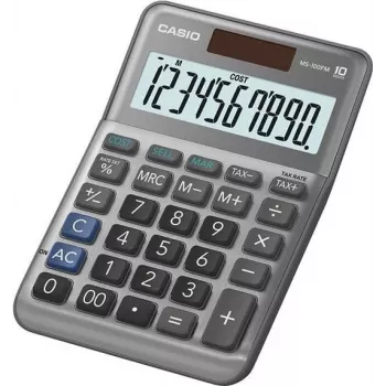 Calculadora básica Casio MS-100FM de secretária 10 dígitos cinzenta