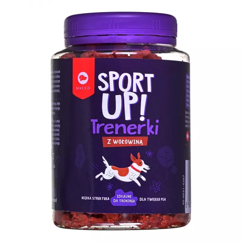 Petiscos de treino para cães MACED Sport Up! Vaca 300 g — petiscos com sabor a carne de vaca para cães adultos