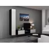 Armário fechado Cama VIGO '180' 180/40/30 branco/preto brilhante