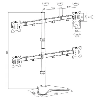 Suporte para monitor LogiLink BP0046 81,3 cm (32 polegadas) de secretária aço inoxidável