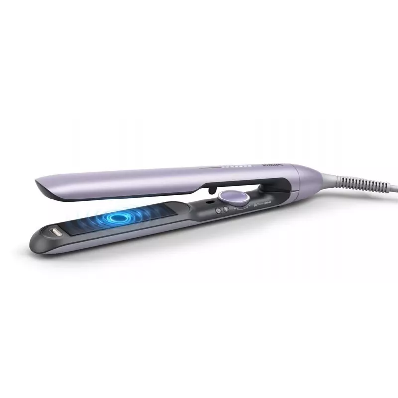 Prancha de alisamento Philips BHS742/00 (série 7000) — placas de cerâmica, 12 níveis de temperatura, 120–240 V, cabo de 2 m, roxo