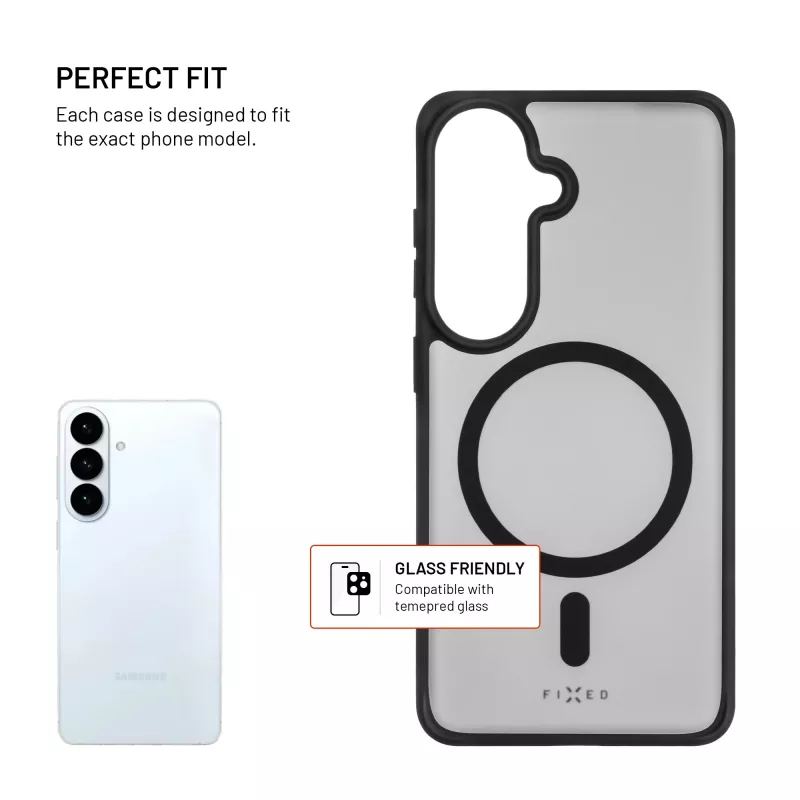 Fixed MagMisty | Cobertura traseira | Samsung | Galaxy S26 | Policarbonato/TPU | Preto