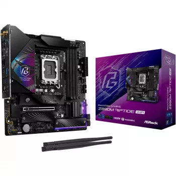 Motherboard ASRock Phantom Gaming Z890M Riptide WiFi — Intel Z890, LGA1851, microATX, DDR5, 4x DIMM, 256GB, Wi‑Fi 6E, LAN 2.5Gb