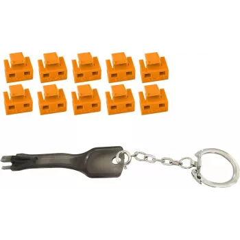Bloqueador de porta ShiverPeaks 08-01035 RJ-45 laranja chave de segurança