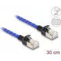 Cabo de rede DeLOCK RJ45 Cat.6A 0,3 m azul
