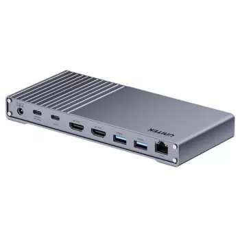 Docking station Unitek USB4 40Gb/s 14 em 1 — USB-C, 3× USB 10Gbps, 2× USB 5Gbps, 2× HDMI, RJ45, PD com fonte de alimentação de 120W