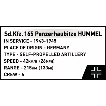 Conjunto de construção Cobi Panzerhaubitze Hummel 1118 peças kit de montagem