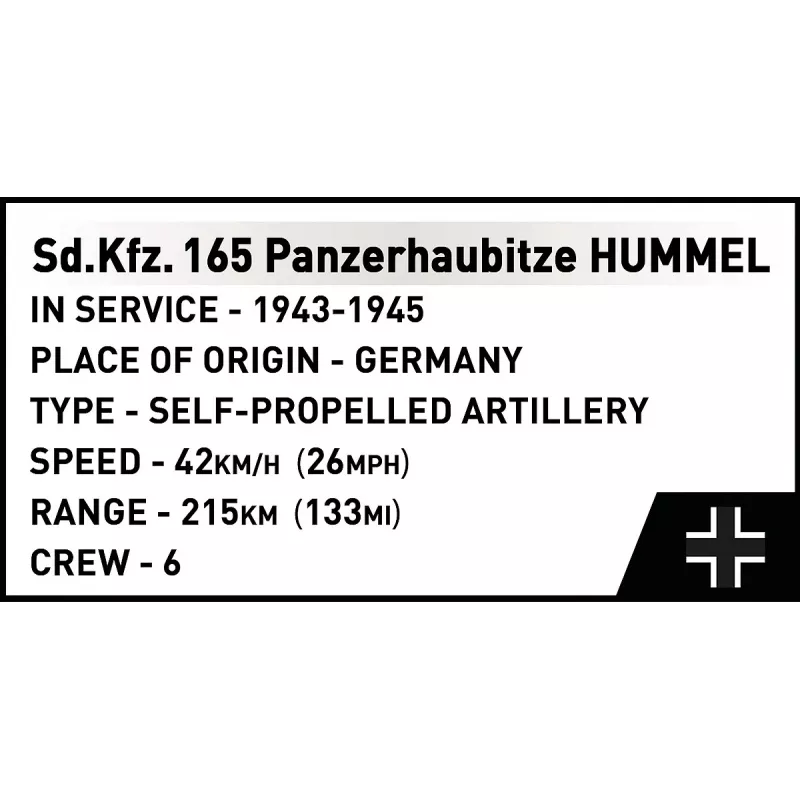 Conjunto de construção Cobi Panzerhaubitze Hummel 1118 peças kit de montagem