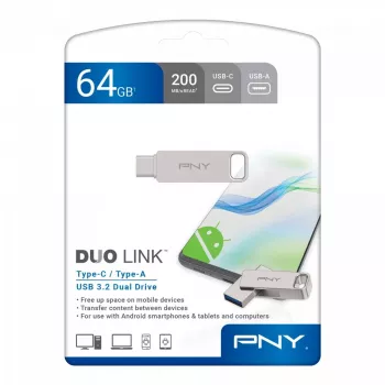 Pen USB PNY 64 GB USB Type-A USB Type-C DUO LINK