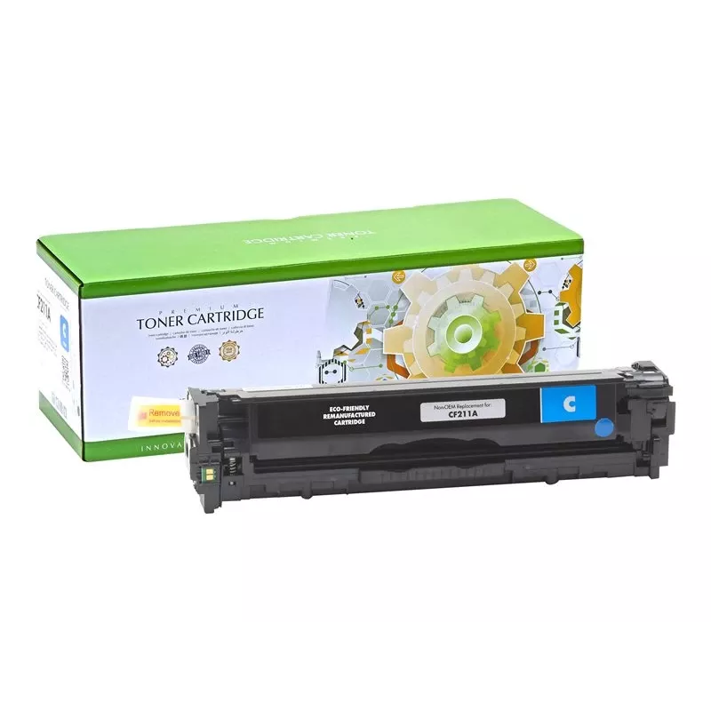Cartucho de toner STATIC compatível com HP CB541A/CF211A ciano recondicionado 1.400 páginas