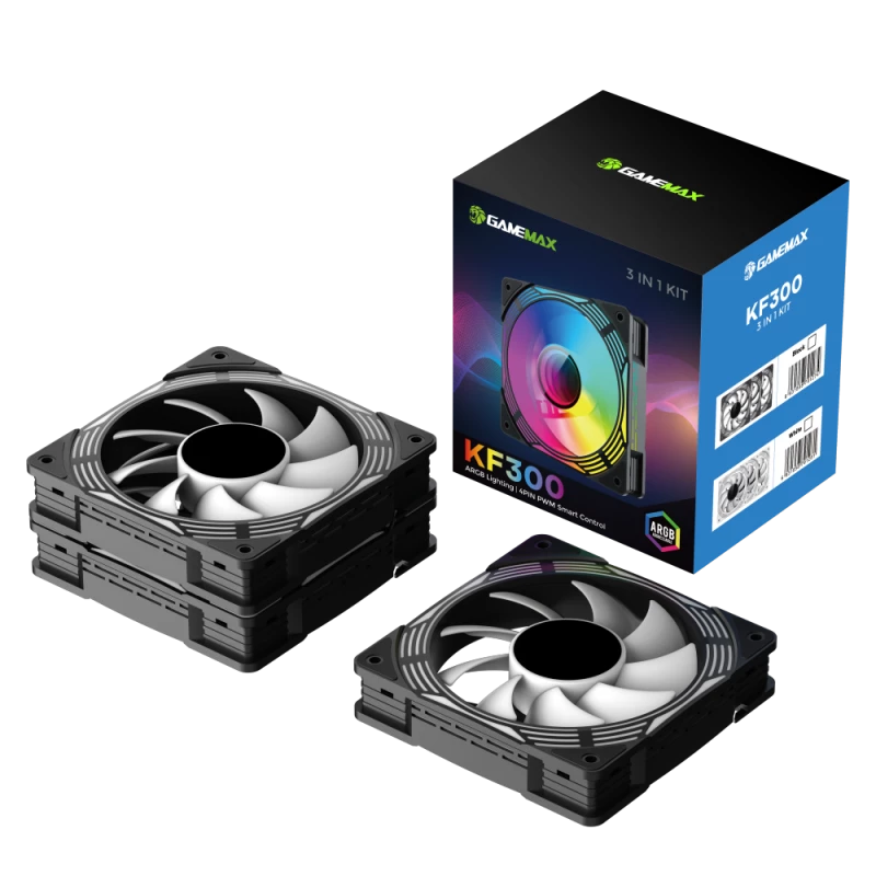 Gamemax | Ventoinha de caixa | KF300 BK | Preto