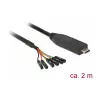 Cabo serial DeLOCK 63946 USB 2.0 Type-C 2m preto